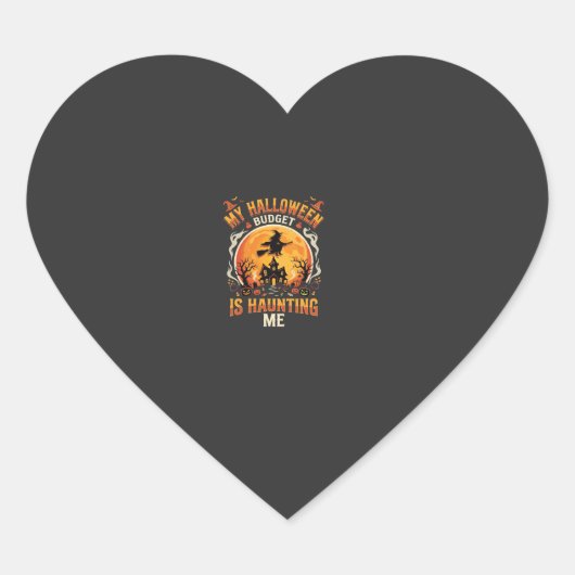 Halloween Budget Spukhuis Hart Sticker (Voorkant)