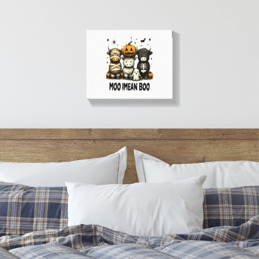 Halloween Bull Sheet Canvas Afdruk (Insitu (Slaapkamer))
