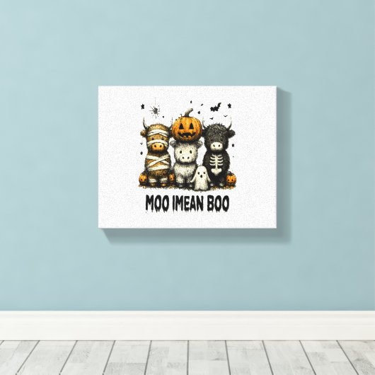 Halloween Bull Sheet Canvas Afdruk (Insitu (Houten vloer))