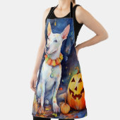 Halloween Bull Terrier met pompoenen eng Schort (Insitu)