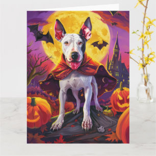 Halloween Bull Terrier Vampire Pumpkins eng Kaart