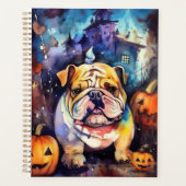 Halloween Bulldog avec la peur Citrouille (Devant)