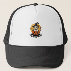 Halloween Bulldog-shirt met vintage pompoen hond A Trucker Pet
