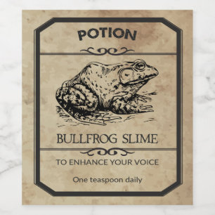 Halloween Bullfrog Slime Apothecary Wijnlabel Wijn Etiket