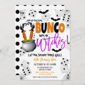 Halloween Bunco avec mon sorcière Invitation (Devant / Derrière)