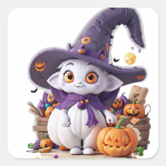 Halloween Bunny Vierkante Sticker