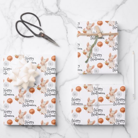 Halloween Bunny Wrapping Paper Sheets (Voorkant)
