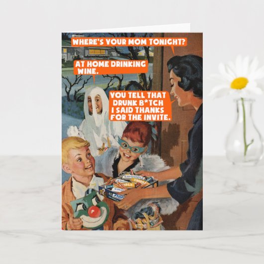 Halloween buren vrienden kaart (Kleine Plant)