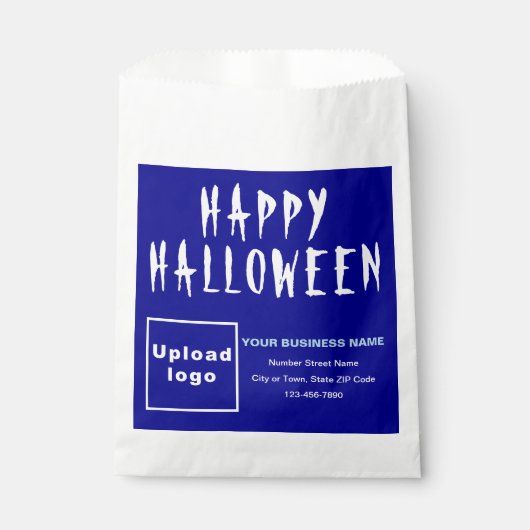 Halloween Business Blue Background-papiertas Bedankzakje (Voorkant)