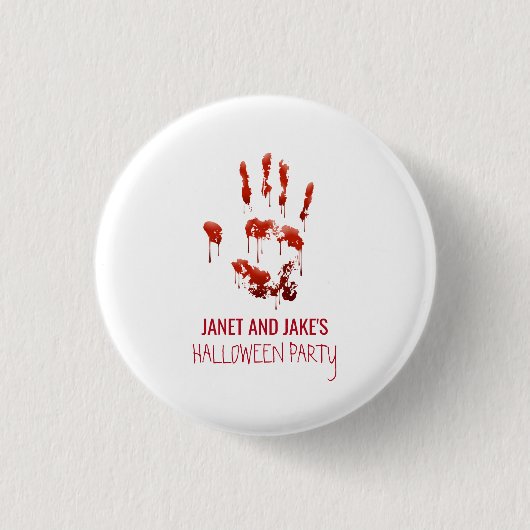 Halloween-Button met gebluste handdruk Ronde Button 3,2 Cm (Voorkant)
