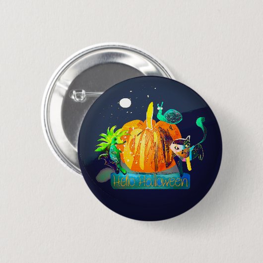 Halloween Button — Pumpkin Whispers & Animals (Voorkant /achterkant)