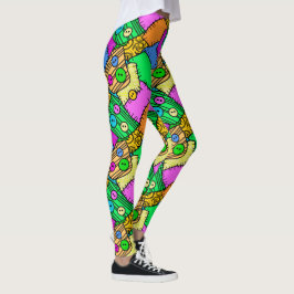 Halloween Buttonnen en titels Leggings