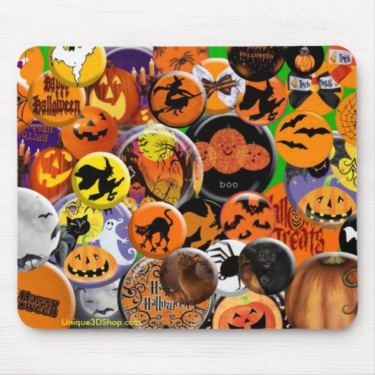 Halloween Buttonnen Mousepad Muismat (Voorkant)
