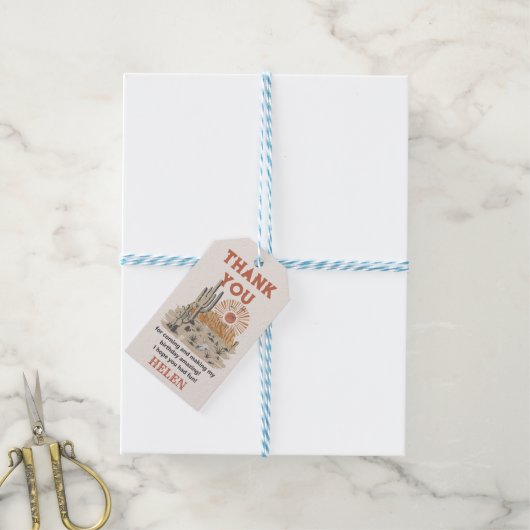 Halloween Cactus Verjaardagsfeestje Dank je wel Fa Cadeaulabel (Met Touw)