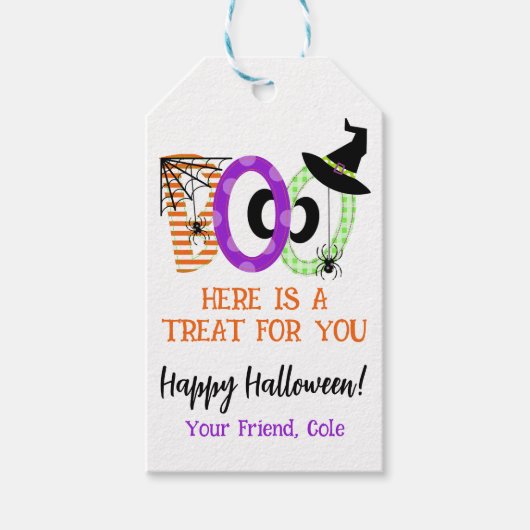 Halloween Cadeau Favor Tag Cadeaulabel (Voorkant)