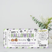 Halloween Cadeaubon Verrassingscadeau Label Kaart (Staand voorkant)