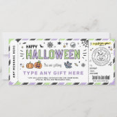 Halloween Cadeaubon Verrassingscadeau Label Kaart (Voorkant)