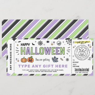 Halloween Cadeaubon Verrassingscadeau Label Kaart