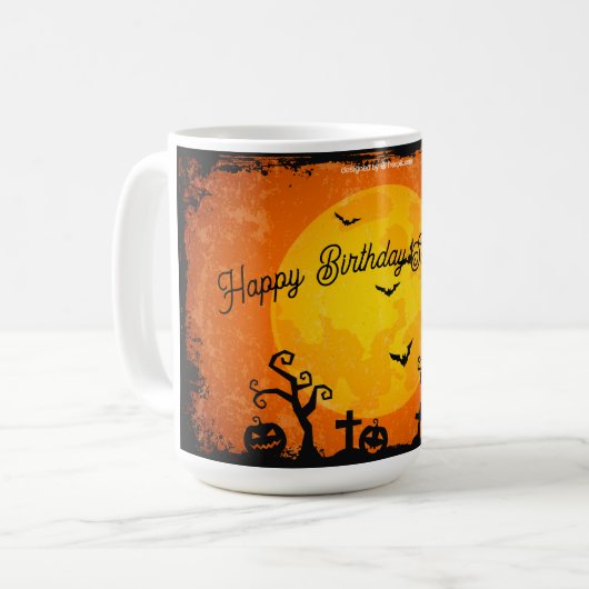 Halloween Café Mug Anniversaire (Devant gauche)