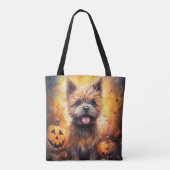 Halloween Cairn Terrier met pompoenen eng Draagtas (Achterkant)