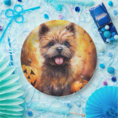 Halloween Cairn Terrier met pompoenen eng Papieren Bordje (Feest)