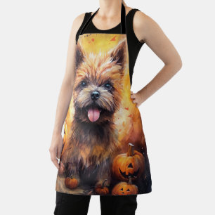 Halloween Cairn Terrier met pompoenen eng Schort