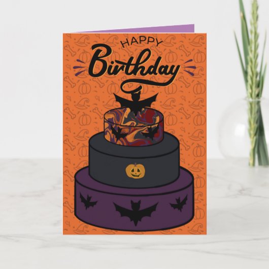Halloween Cake Birthday Card Kaart (Voorkant)