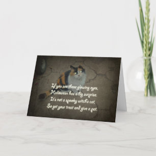 Halloween Calico kat en gedicht Kaart