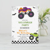 Halloween Camion Monster Anniversaire Invitation (Debout devant)