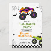 Halloween Camion Monster Anniversaire Invitation (Devant / Derrière)