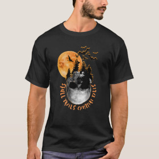 Halloween camping schedel T-shirt