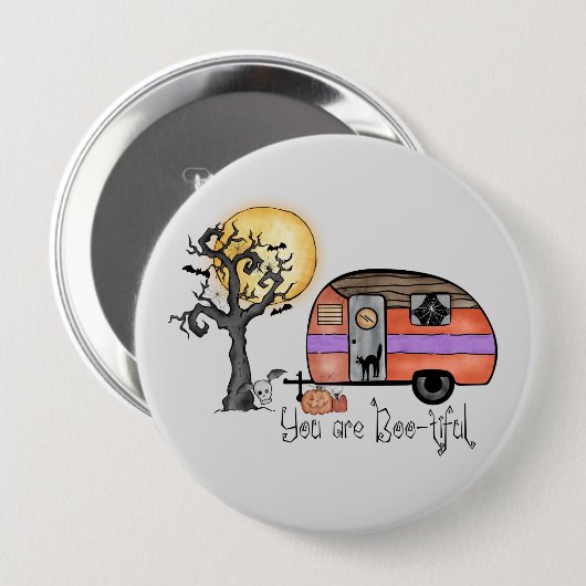 Halloween Camping | U bent erbarmelijk Ronde Button 4,0 Cm (Voorkant /achterkant)