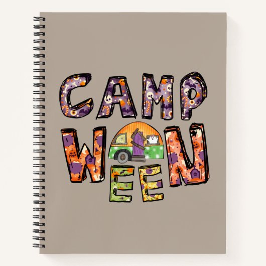 Halloween Camping | Word Pun Notitieboek (Voorkant)