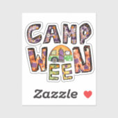 Halloween Camping | Word Pun Sticker (Vel)