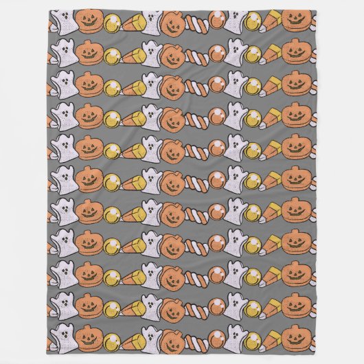 Halloween Candy and Ghosts Fleece Deken (Voorkant)