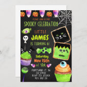 Halloween Candy Cookies Invitation Anniversaire de (Devant / Derrière)