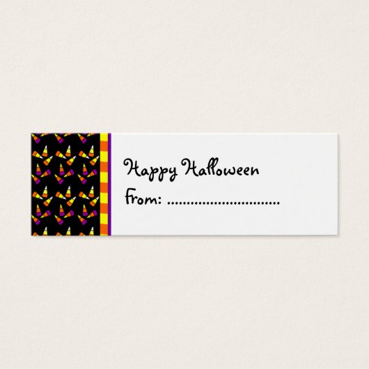 Halloween Candy Corn Custom Cft Label Mini Visitekaartjes (Voorkant)
