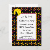 Halloween Candy Corn en Witch Invitation Briefkaar Uitnodiging Briefkaart (Voorkant / Achterkant)