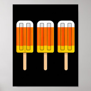 Halloween Candy Corn Fun Ice Cream Popsicles Poster