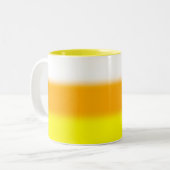 Halloween Candy Corn Gradient Tweekleurige Koffiemok (Voorkant links)