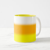 Halloween Candy Corn Gradient Tweekleurige Koffiemok (Voorkant rechts)