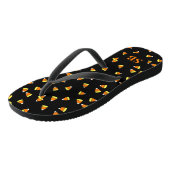 Halloween Candy Corn Monogrammed Zwarte Teenslippe Teenslippers (Schuin)