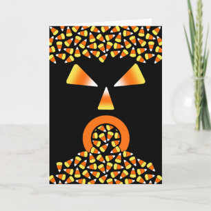 Halloween Candy Corn Monster Eating Sweets Kaart