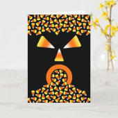 Halloween Candy Corn Monster Eating Sweets Kaart (Gele Bloem)