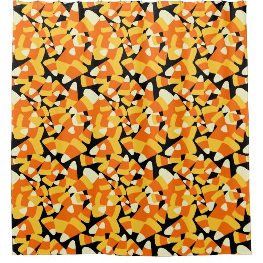 Halloween Candy Corn Seamless Pattern Douchegordijn (Voorkant)