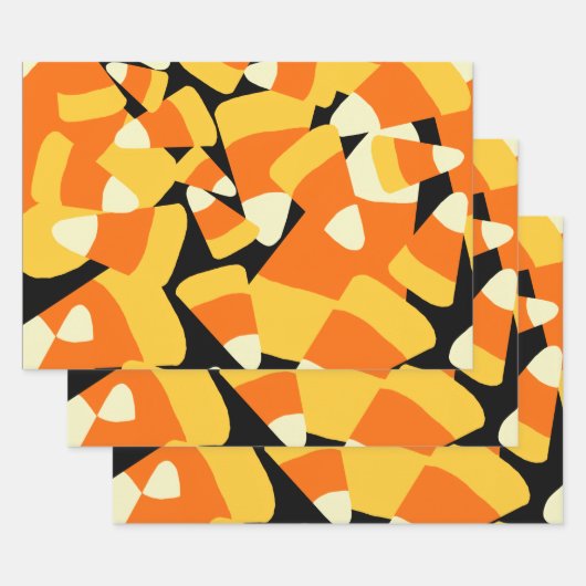 Halloween Candy Corn Seamless Pattern Inpakpapier Vel (Set)
