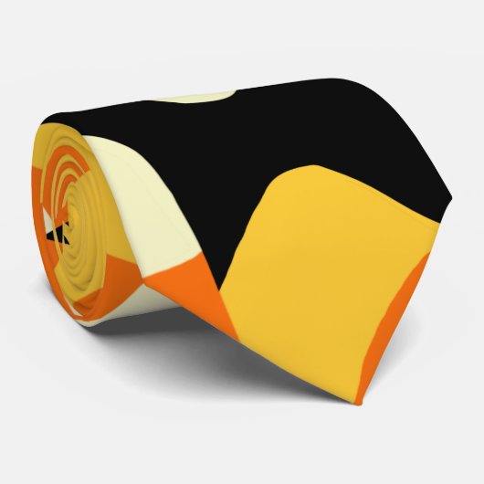 Halloween Candy Corn Seamless Pattern Stropdas (Opgerold)