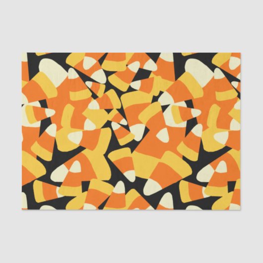 Halloween Candy Corn Seamless Pattern Tissuepapier (Voorkant)
