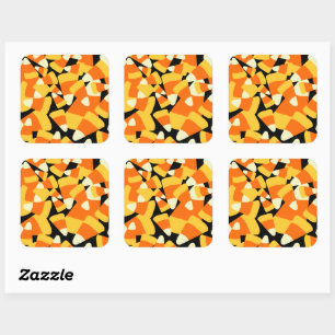 Halloween Candy Corn Seamless Pattern Vierkante Sticker
