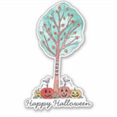Halloween Candy Corn Tree Sticker (Voorkant)